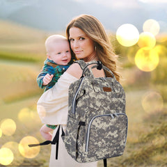 Diaper Bag Backpack with USB Charging Port Stroller Straps Insulated Pocket and Changing Pad