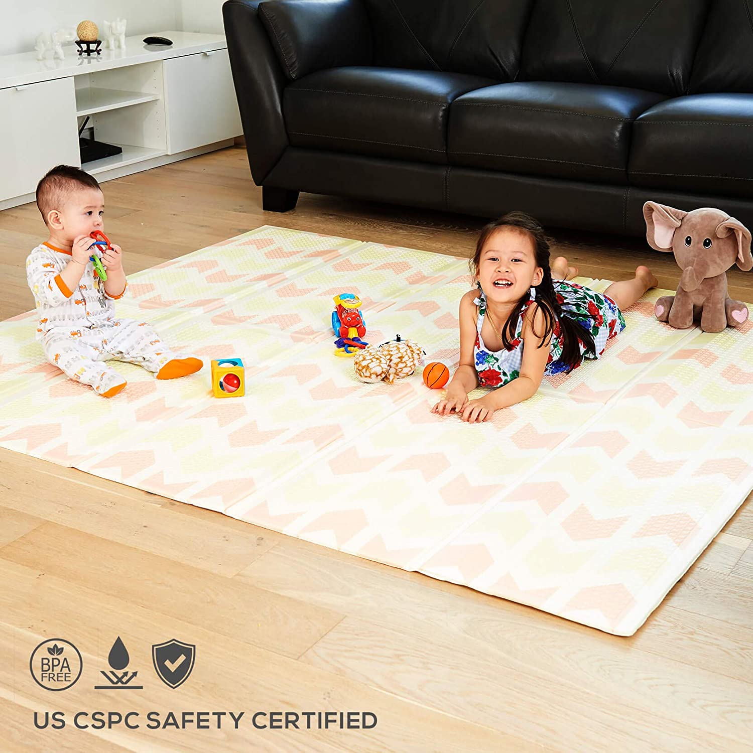 XDEMODA Reversible Baby Play Mat & Exercise Mat - Fun & Stylish Foam Floor Playmat for Adults, Kids and Infants