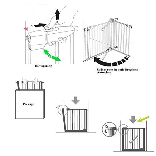 Fairy Baby Pet Gate Narrow Baby Gates Extra Wide for Doorways Wood Pressure Mounted Child Gate Walk Through Baby Gate with Door