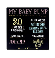 Pearhead My Baby Bump Reusable Photo Sharing Pregnancy Chalkboard with Included Chalk for Expectant Mothers