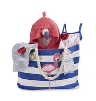 Baby Aspen Flamingo 4 Piece Nautical Gift Set with Canvas Tote for Mom