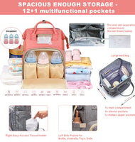5-in-1 Travel Bassinet Foldable Baby Bed, ZOUNICH Diaper Bag Backpack Changing Station for Men Women,Portable Bassinets for Baby Girls Boys