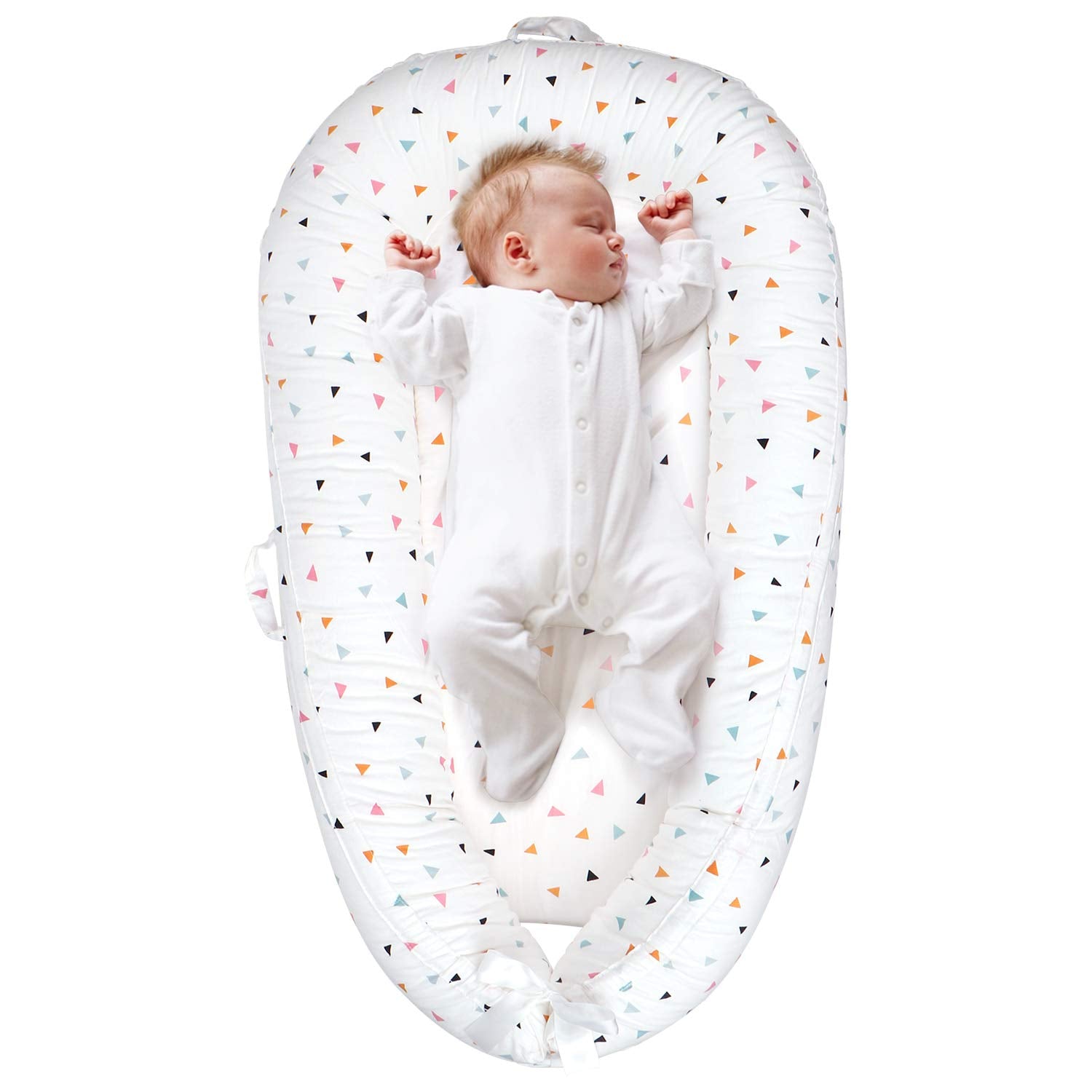 Baby Lounger & Baby Nest Co Sleep Portable Newborn Lounger, 100% Breathable Cotton & Ultra Soft Infant Lounger