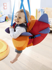 HABA Aircraft Swing – Indoor Mounted Baby Swing with Adjustable Straps, Seatbelt & Propeller for Ages 10 Months and Up