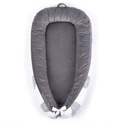 MAMERIA Baby Lounger Perfect for Co Sleeping Portable Crib Baby Nest Bassinet Snuggle Bed for Travel (Gray Banana Leaf)