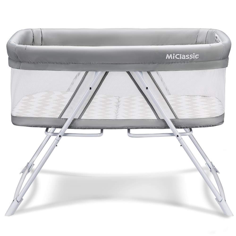 MiClassic All mesh 2in1 Stationary&Rock Bassinet One-Second Fold Trave ...
