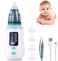 Nasal Aspirator, Queenmew Baby Nose Cleaner Electric & Ear Wax Remover with 3 Suction Levels