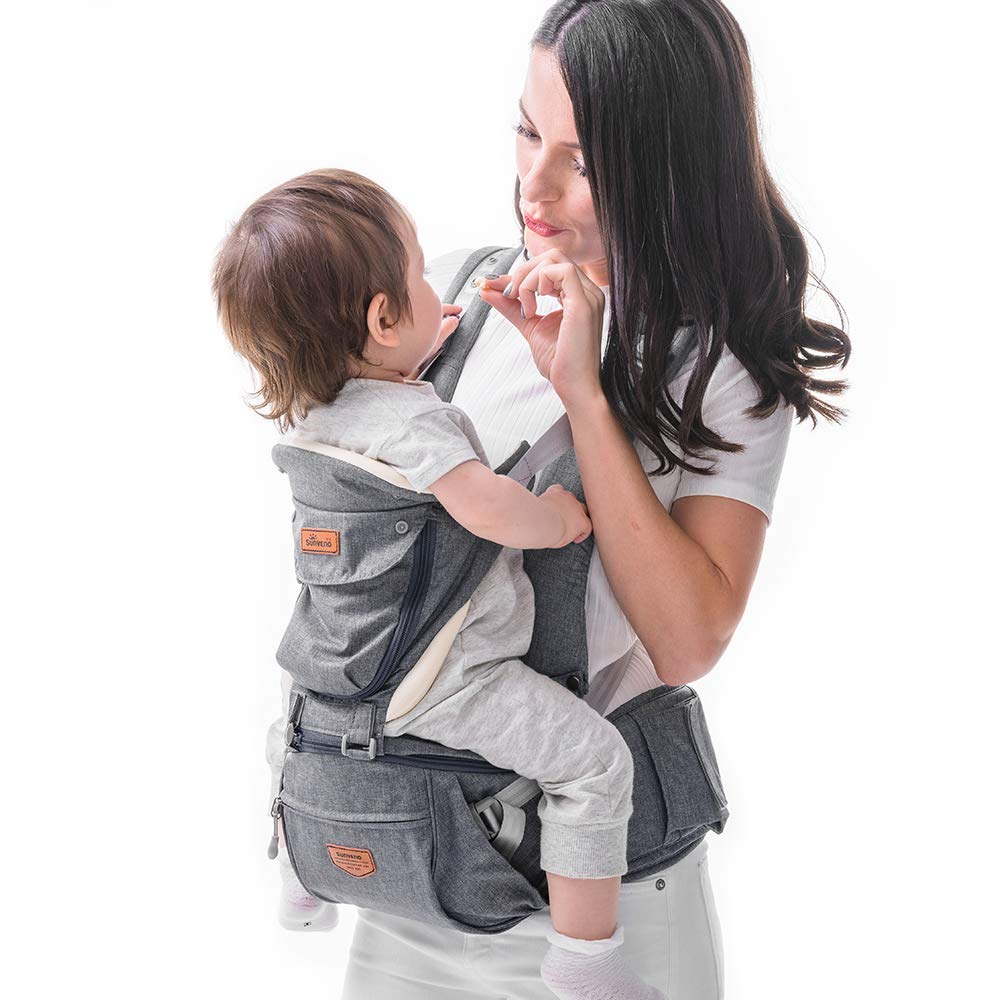 SUNVENO Baby Hipseat Ergonomic Baby Carrier Soft Cotton 3in1 Safety In –  Pete's Baby Essentials
