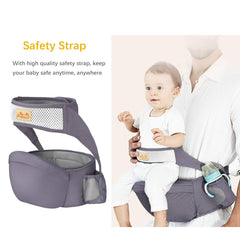 Viedouce Hip Seat Carrier Waist Stool with Safety Belt Protection for Baby Ergonomic Carriers, Dark Gray